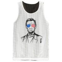 President Abraham Lincoln Portrait Usa America Sunglasses Mesh Reversible Basketball Jersey Tank