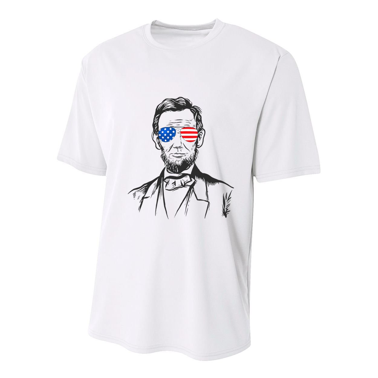 President Abraham Lincoln Portrait Usa America Sunglasses Youth Performance Sprint T-Shirt