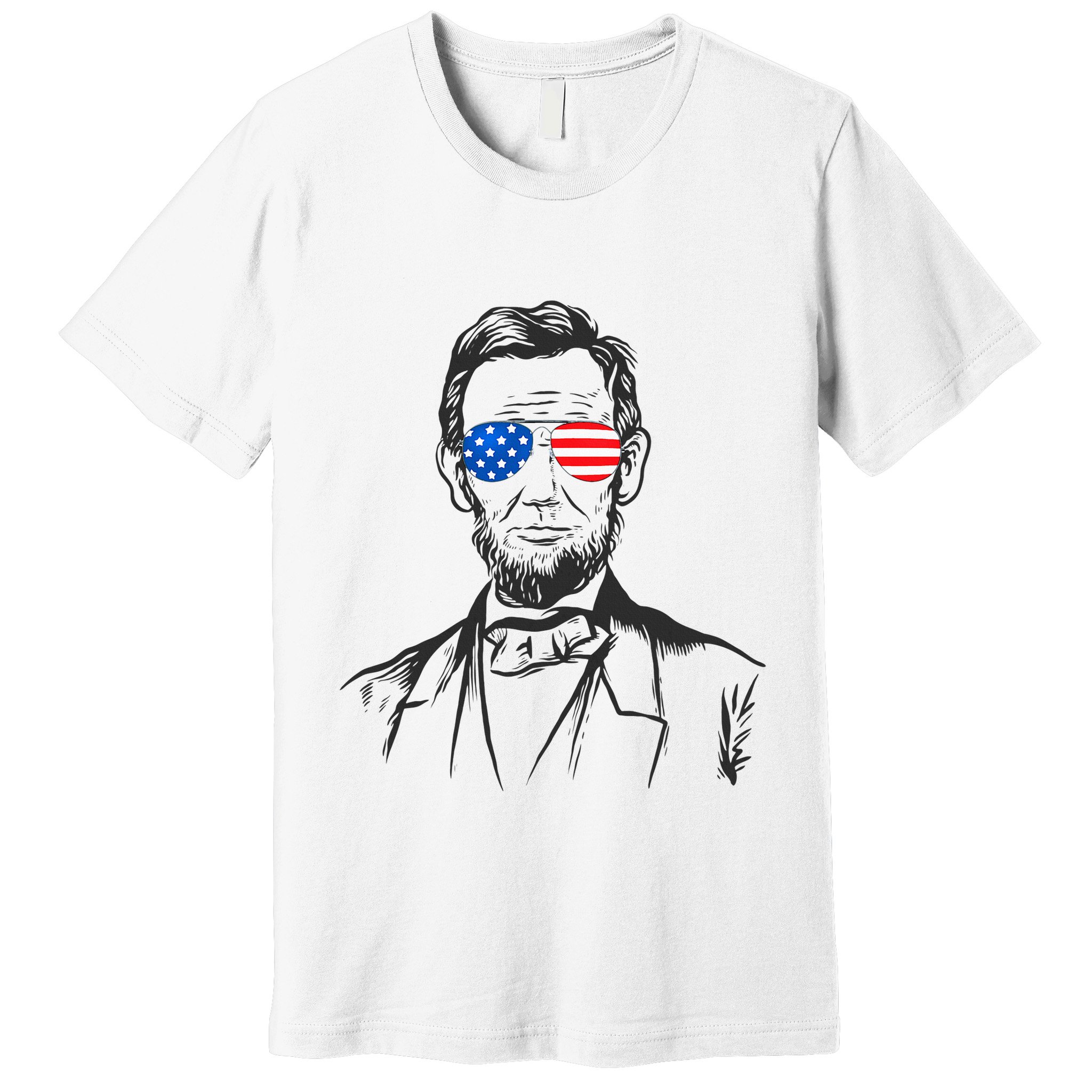 President Abraham Lincoln Portrait Usa America Sunglasses Premium T-Shirt