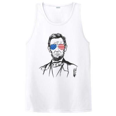 President Abraham Lincoln Portrait Usa America Sunglasses PosiCharge Competitor Tank