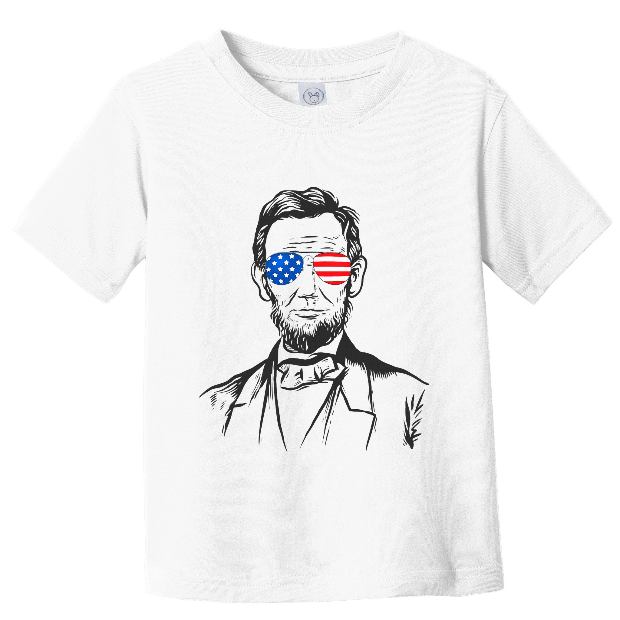 President Abraham Lincoln Portrait Usa America Sunglasses Toddler T-Shirt
