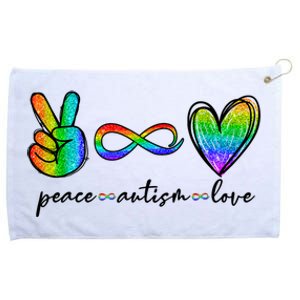 Peace Autism Love Infinity Symbol Autism support Grommeted Golf Towel