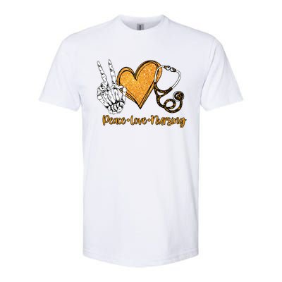 Peace And Love And Nursing Proud Healthcare Nurse Job Pride Meaningful Gift Softstyle® CVC T-Shirt