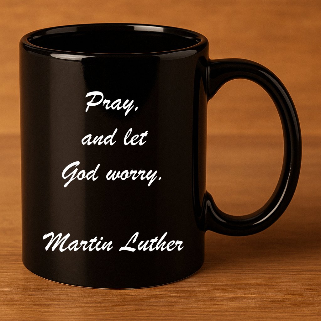 Pray And Let God Worry Martin Luther 11oz C Handle Ceramic Mug