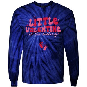 Pregnancy Announcement Little Valentine In The Making Tie-Dye Long Sleeve Shirt