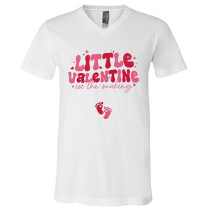 Pregnancy Announcement Little Valentine In The Making V-Neck T-Shirt