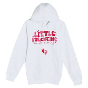 Pregnancy Announcement Little Valentine In The Making Premium Pullover Hoodie