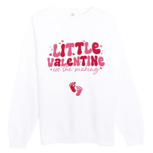 Pregnancy Announcement Little Valentine In The Making Premium Crewneck Sweatshirt