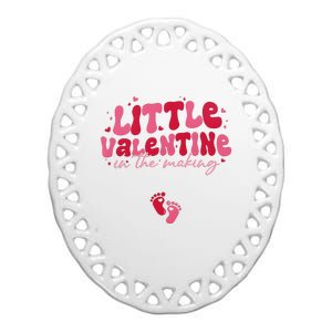 Pregnancy Announcement Little Valentine In The Making Ceramic Oval Ornament