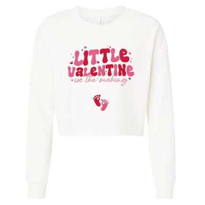 Pregnancy Announcement Little Valentine In The Making Cropped Pullover Crew