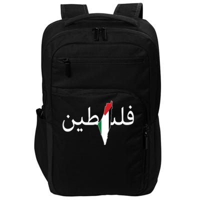 Palestine Arabic Map Flag Colors Impact Tech Backpack