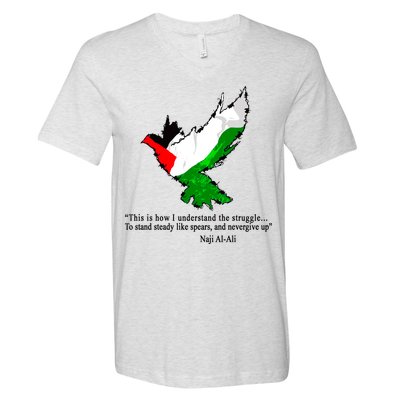 Palestine Flag Eagle Dove Naji Al-Ali V-Neck T-Shirt