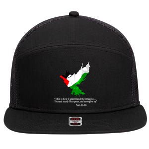 Palestine Flag Eagle Dove Naji Al-Ali 7 Panel Mesh Trucker Snapback Hat