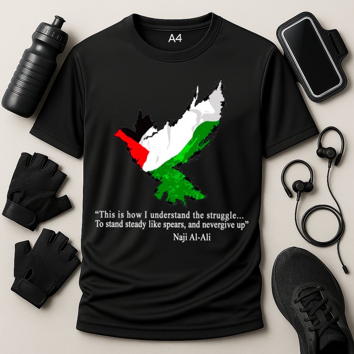 Palestine Flag Eagle Dove Naji Al-Ali Cooling Performance Crew T-Shirt