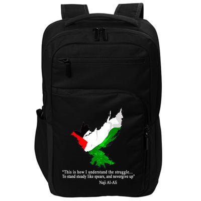 Palestine Flag Eagle Dove Naji Al-Ali Impact Tech Backpack