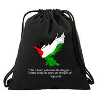 Palestine Flag Eagle Dove Naji Al-Ali Drawstring Bag