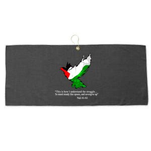 Palestine Flag Eagle Dove Naji Al-Ali Large Microfiber Waffle Golf Towel