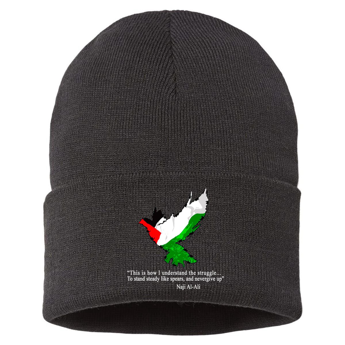 Palestine Flag Eagle Dove Naji Al-Ali Sustainable Knit Beanie