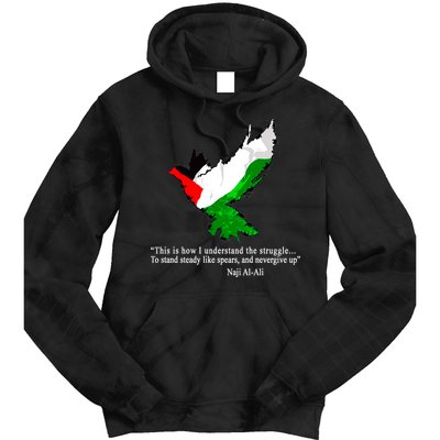 Palestine Flag Eagle Dove Naji Al-Ali Tie Dye Hoodie