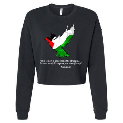 Palestine Flag Eagle Dove Naji Al-Ali Cropped Pullover Crew