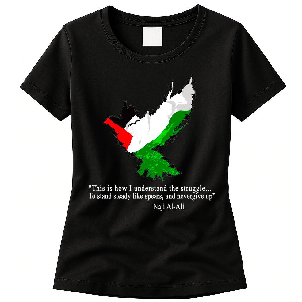 Palestine Flag Eagle Dove Naji Al-Ali Womens T-Shirt