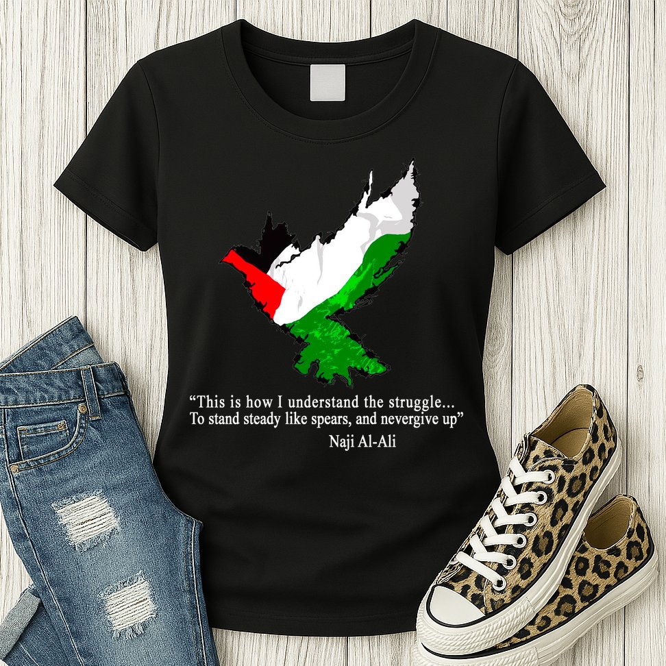 Palestine Flag Eagle Dove Naji Al-Ali Womens T-Shirt