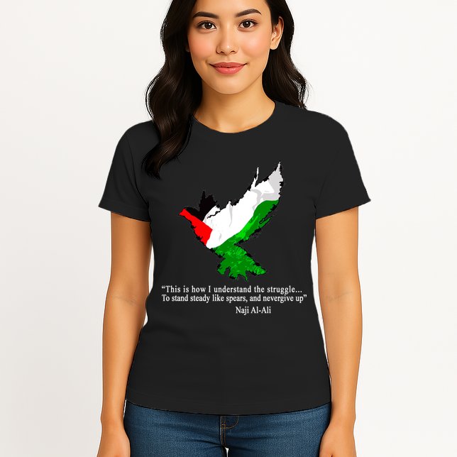 Palestine Flag Eagle Dove Naji Al-Ali Womens T-Shirt
