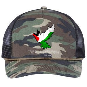 Palestine Flag Eagle Dove Naji Al-Ali Retro Rope Trucker Hat Cap