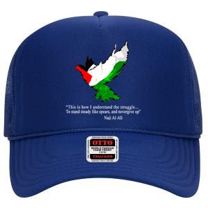 Palestine Flag Eagle Dove Naji Al-Ali High Crown Mesh Back Trucker Hat