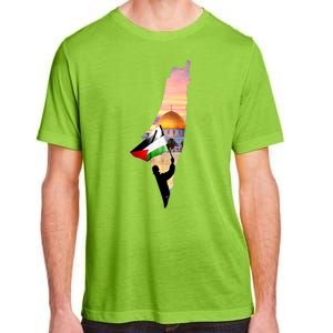 Palestine Map Flag Jerusalem's City Support Gaza Adult ChromaSoft Performance T-Shirt