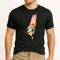 Palestine Map Flag Jerusalem's City Support Gaza Cooling Performance Crew T-Shirt