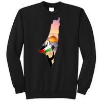 Palestine Map Flag Jerusalem's City Support Gaza Sweatshirt