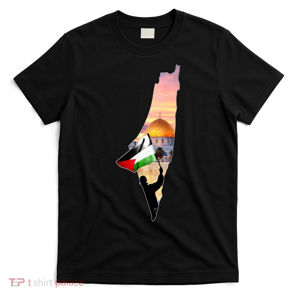 Palestine Map Flag Jerusalem's City Support Gaza T-Shirt