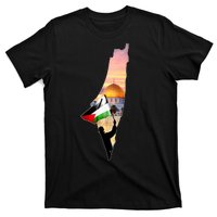 Palestine Map Flag Jerusalem's City Support Gaza T-Shirt