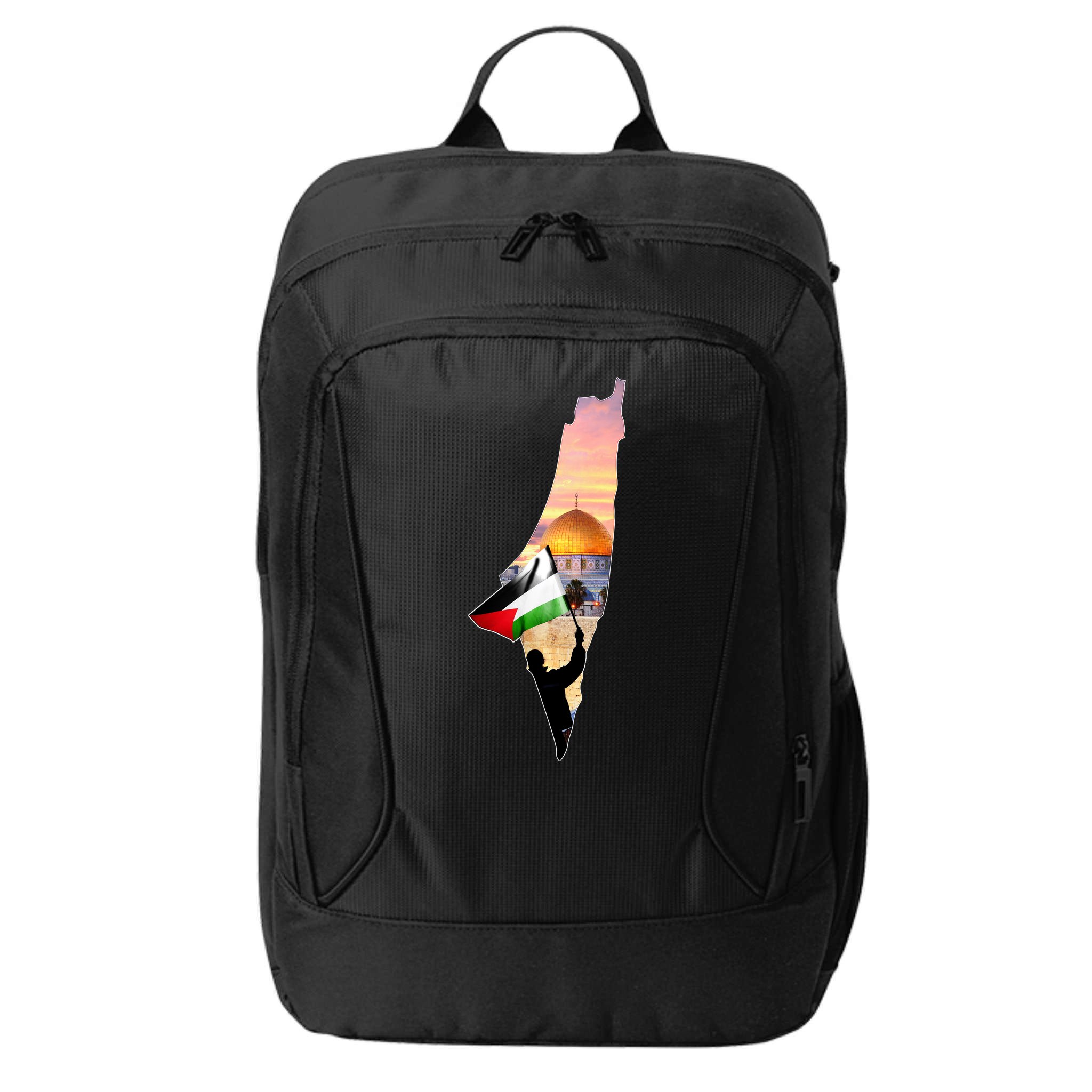 Palestine Map Flag Jerusalem's City Support Gaza City Backpack