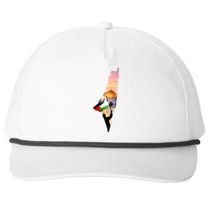 Palestine Map Flag Jerusalem's City Support Gaza Snapback Five-Panel Rope Hat