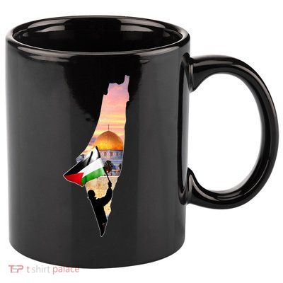 Palestine Map Flag Jerusalem's City Support Gaza 11oz C Handle Ceramic Mug