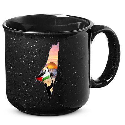 Palestine Map Flag Jerusalem's City Support Gaza 15oz Campfire Ceramic Mug
