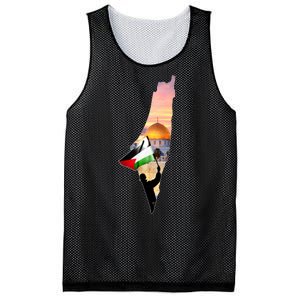 Palestine Map Flag Jerusalem's City Support Gaza Mesh Reversible Basketball Jersey Tank