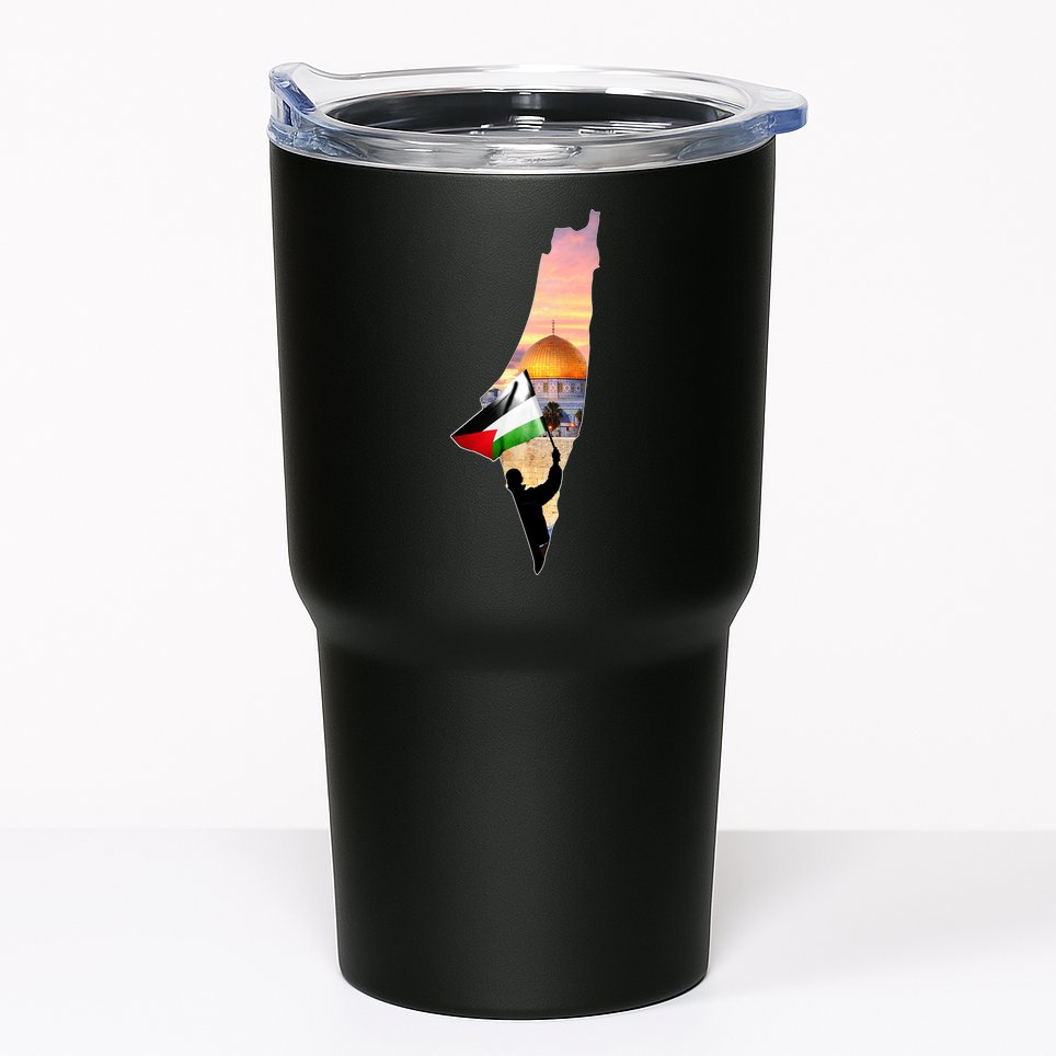 Palestine Map Flag Jerusalem's City Support Gaza Tumbler