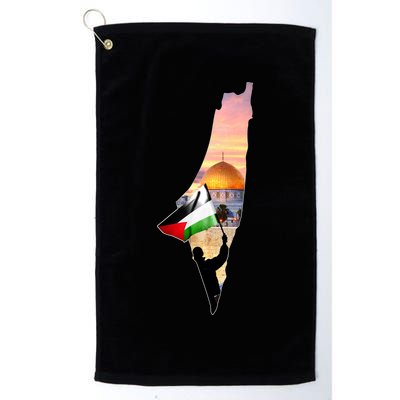 Palestine Map Flag Jerusalem's City Support Gaza Golf Towel
