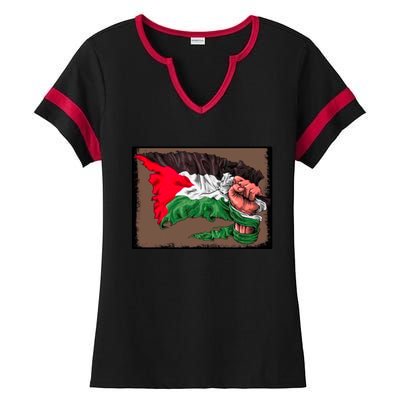 Palestine Raised Fist Free Palestine Ladies Halftime Notch Neck Tee