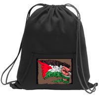 Palestine Raised Fist Free Palestine Sweatshirt Cinch Pack Bag