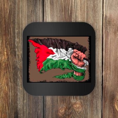 Palestine Raised Fist Free Palestine Coaster