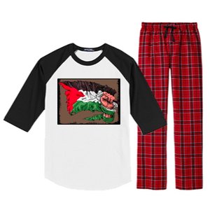 Palestine Raised Fist Free Palestine Raglan Sleeve Pajama Set