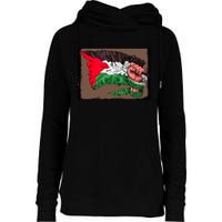 Palestine Raised Fist Free Palestine Womens Funnel Neck Pullover Hood