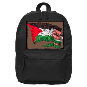 Palestine Raised Fist Free Palestine 16 in Basic Backpack