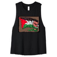 Palestine Raised Fist Free Palestine Women's Racerback Cropped Tank