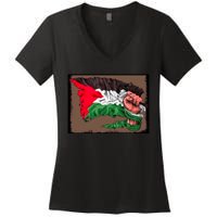 Palestine Raised Fist Free Palestine Women's V-Neck T-Shirt