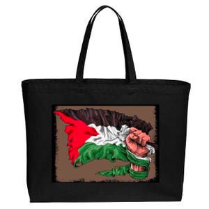 Palestine Raised Fist Free Palestine Cotton Canvas Jumbo Tote